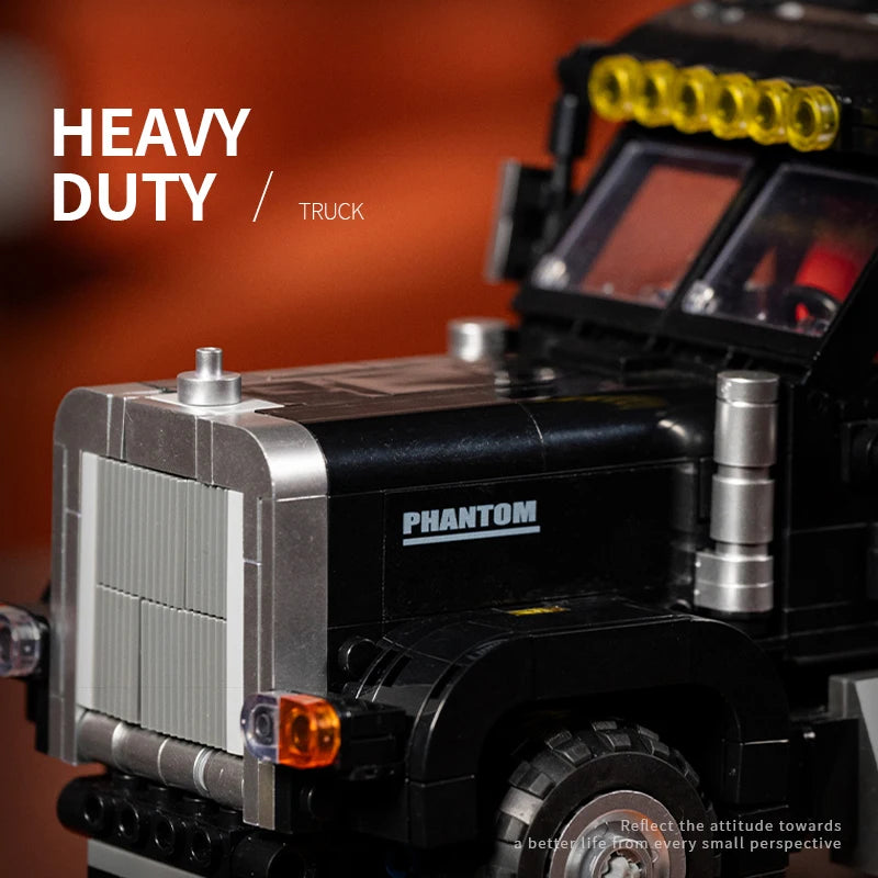 Heavy Duty Semi Truck MOC Building Blocks – Technic Trailer Transport Set