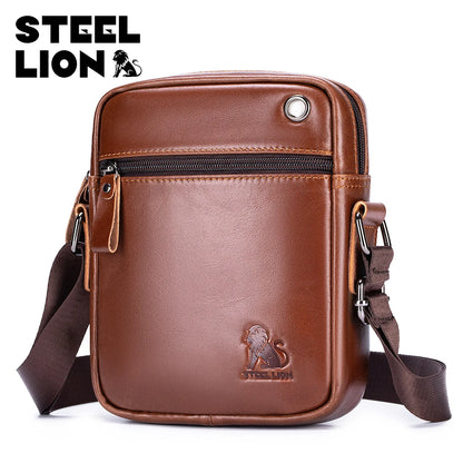 Steel Lion Men's Genuine Leather Crossbody Bag