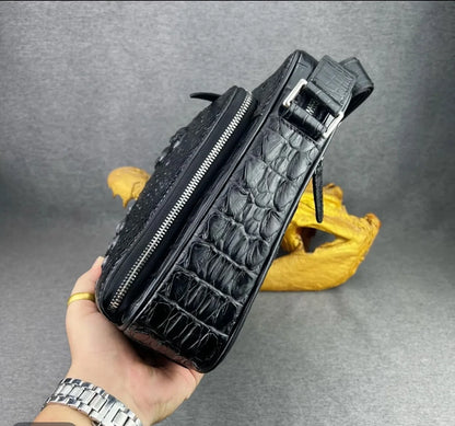 Crocodile Leather Men's Crossbody Bag – Travel & Business Shoulder Bag