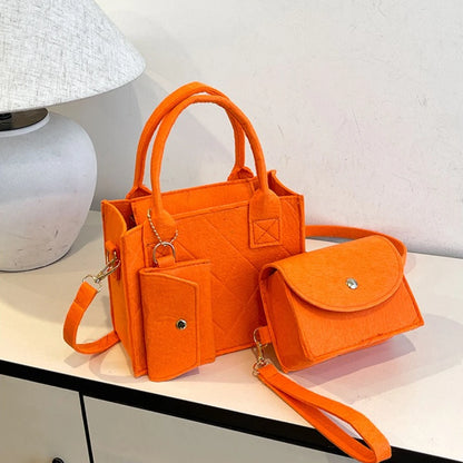 3-Piece Handbag Set – Embossed Crossbody Bag, Clutch & Mini Wallet