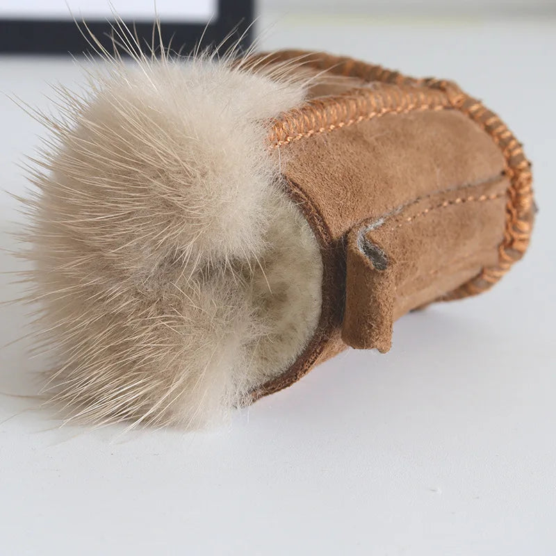 Fluffy Pompom Glove Keychain – Cute Winter Bag Charm
