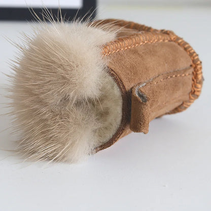 Fluffy Pompom Glove Keychain – Cute Winter Bag Charm