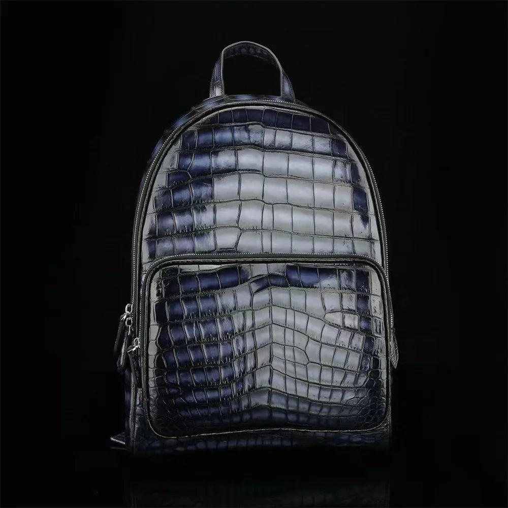 Crocodile Leather Luxury Backpack for Men & Women