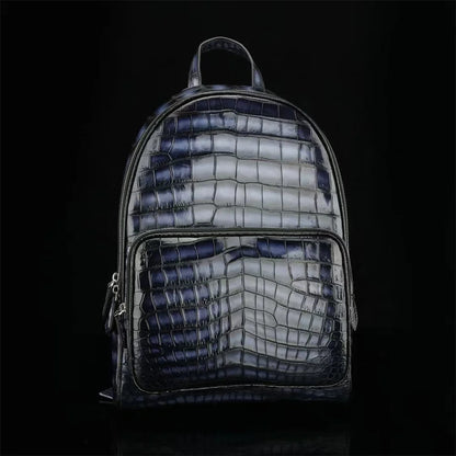 Crocodile Leather Luxury Backpack for Men & Women