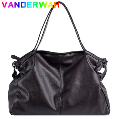 Large Soft Leather Hobo Shoulder Bag for Women