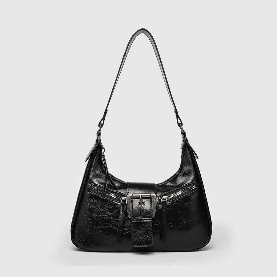 Y2K Retro PU Leather Shoulder Bag – Vintage Crossbody Underarm Bag