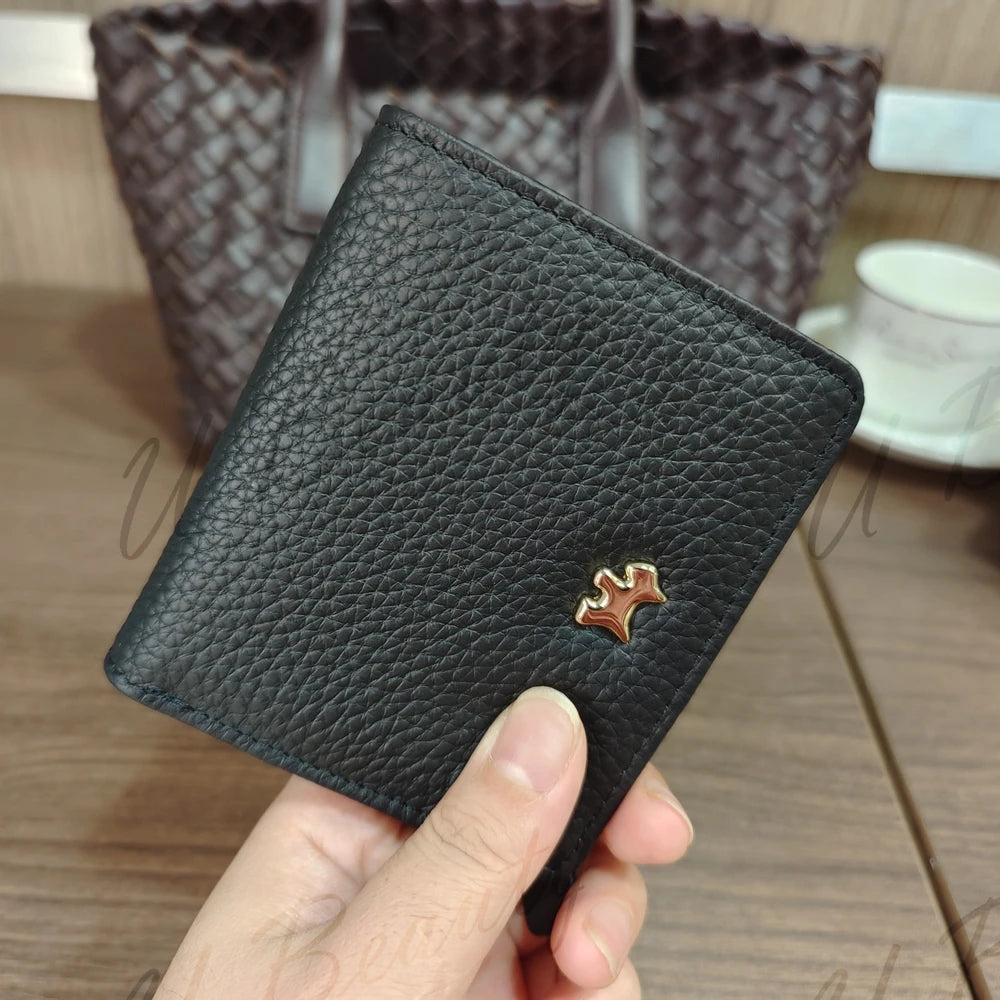 Genuine Cowhide Leather Slim Wallet – Fox Stud Card Holder