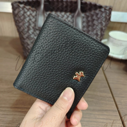 Genuine Cowhide Leather Slim Wallet – Fox Stud Card Holder