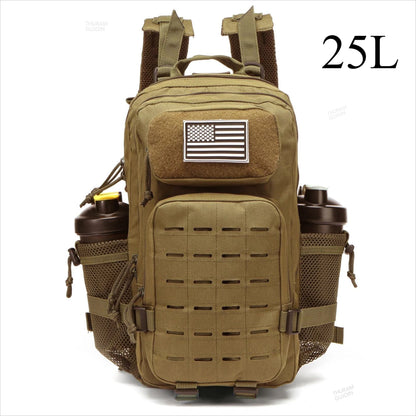 Tactical Backpack 25L/50L MOLLE Hiking Rucksack with Bottle Holders