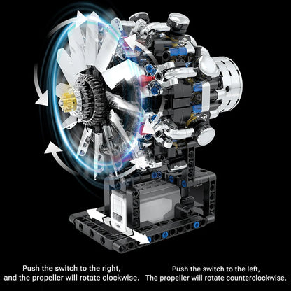 Aircraft Radial Engine Building Blocks – 558 Pcs Motorized Model Kit