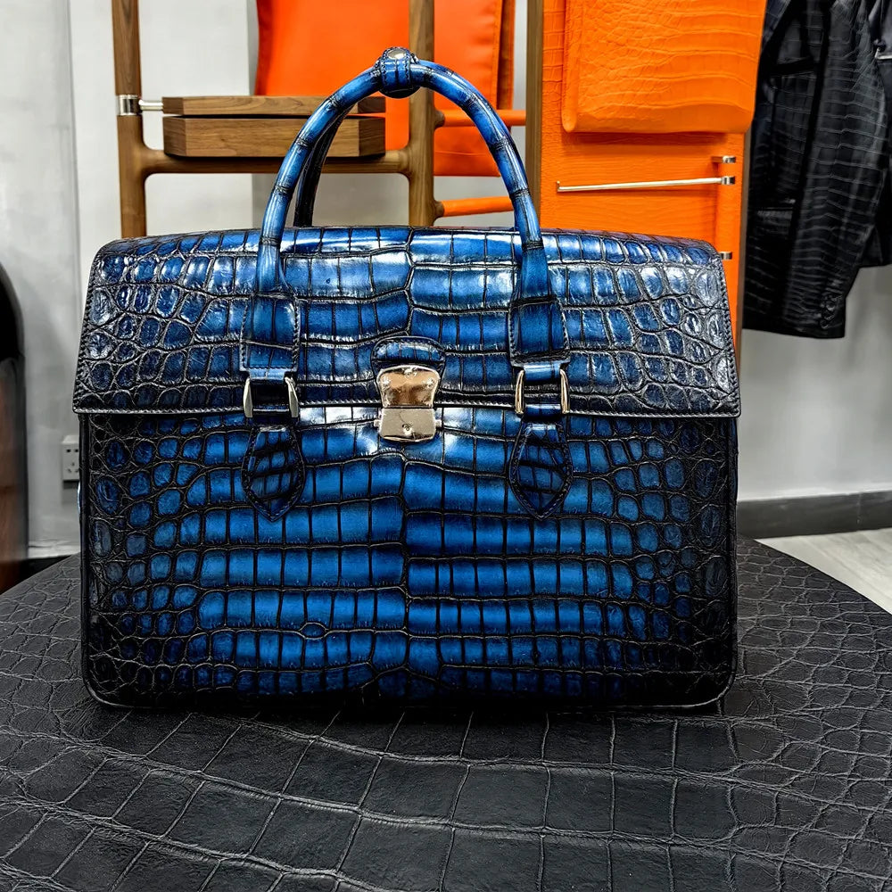Crocodile Leather Men's Business Briefcase – Luxury Handbag