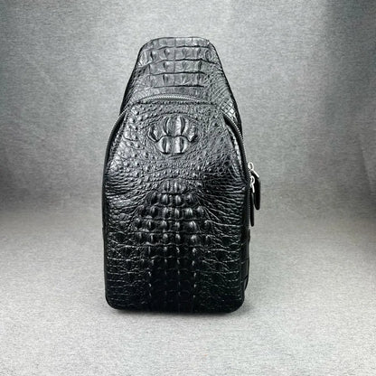 Crocodile Leather Cross-Body Bag for Men – Travel Shoulder Bag