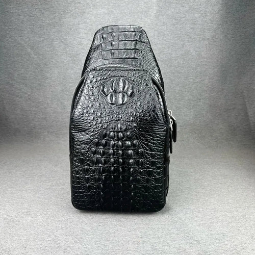 Crocodile Leather Cross-Body Bag for Men – Travel Shoulder Bag
