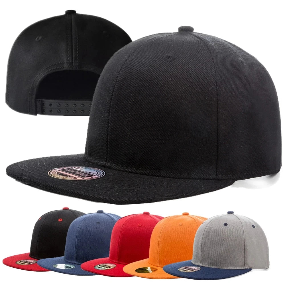 Unisex Baseball Cap Men Women Hip-Hop Flat-Brimmed Outdoor Snapback Hat Flat Brim Trendy Leisure