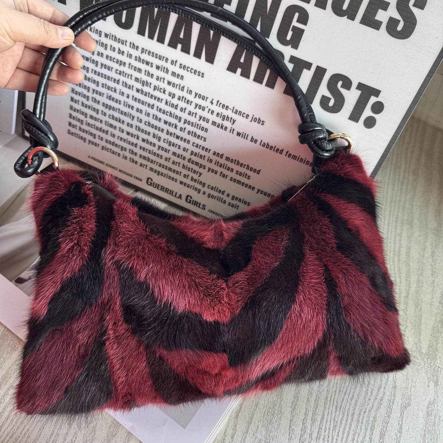 Real Fur Shoulder Bag Women Mink Hair Designer Luxury Handbag Trend Casual Elegant Female Bags
