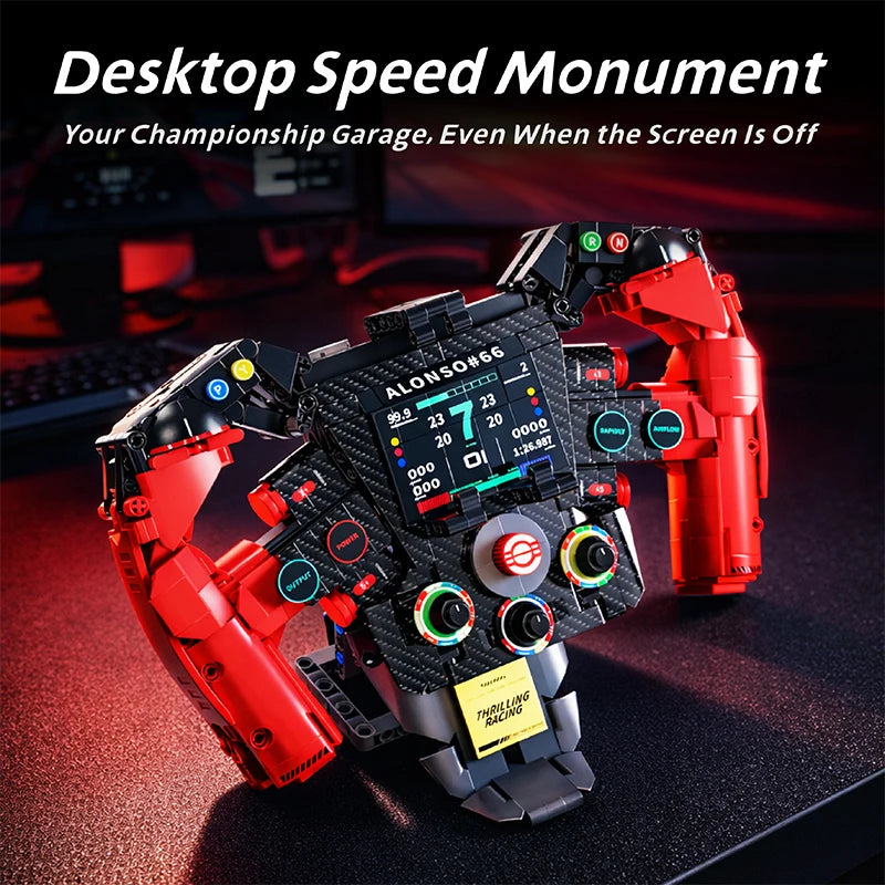 971-Piece F1 Racing Steering Wheel MOC Building Blocks Set for Adults