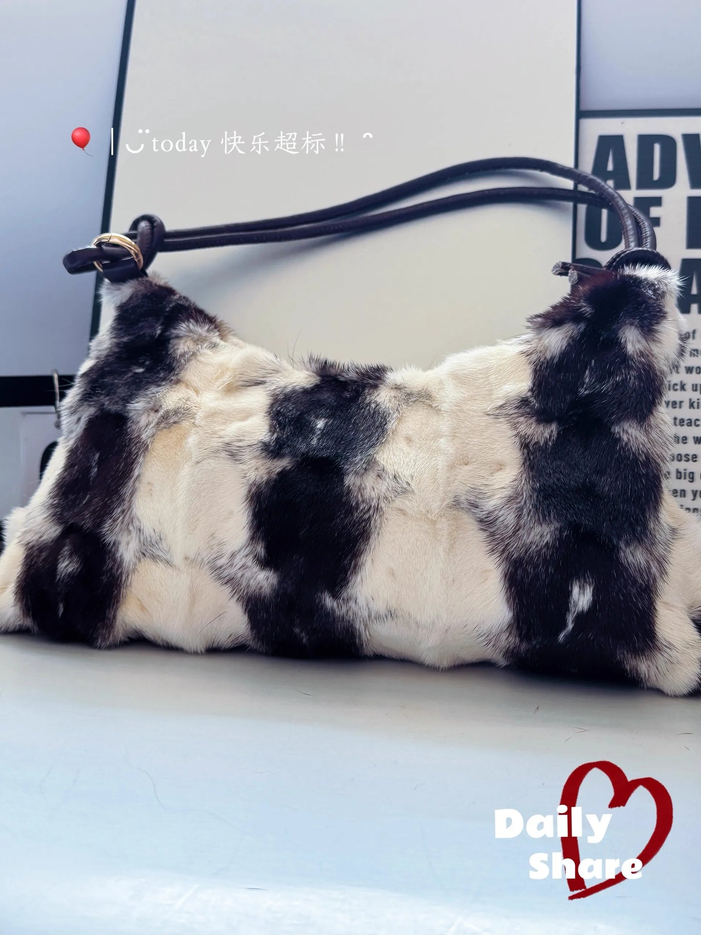 Mew Real Mink Fur Natural Cloud Winter Thick Bag Single Shoulder Women Fluffy Evening Ladies - Thick