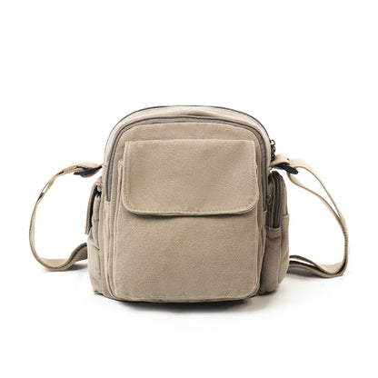 Mini Canvas Crossbody Bag for Women – Multi-Pocket Shoulder Purse