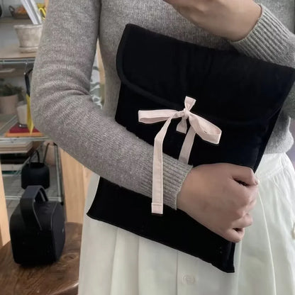 Y2K Bow Knot Laptop Sleeve Bag – Korean Sweet Tablet Handbag for Women