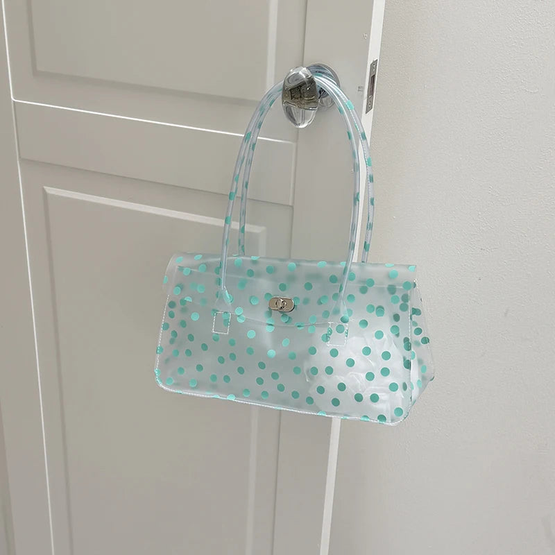 Transparent Pvc Dot Women Handbags Designer Swee Tjelly Bag Lovely Summer Cute Flap Square Bags