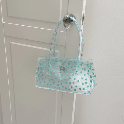 Transparent Pvc Dot Women Handbags Designer Swee Tjelly Bag Lovely Summer Cute Flap Square Bags