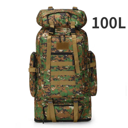 Tactical Mountaineering Backpack 80L/100L – Hiking & Camping Bag