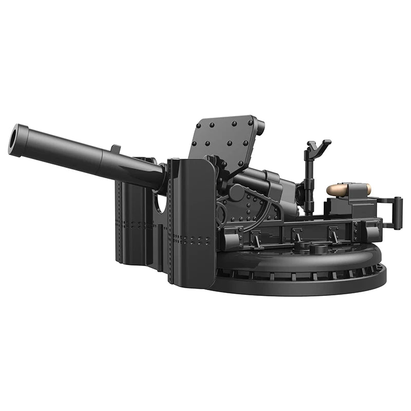 Military Anti-Aircraft Cannon MOC Building Blocks Model – WWII Artillery Brick Kit