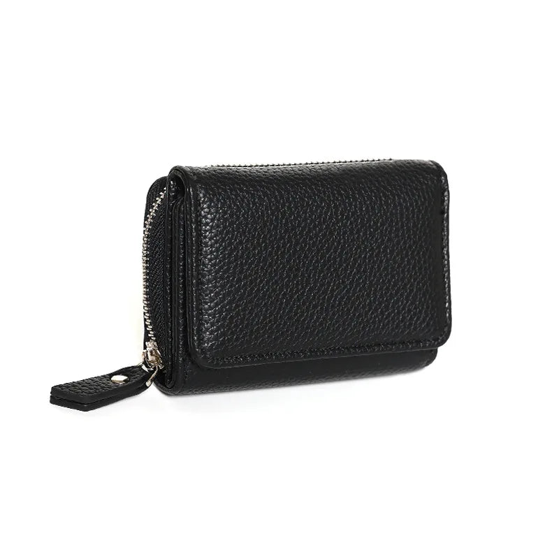PU Leather Short Wallet for Women – Lychee Texture Multi-Card Organizer