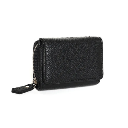 PU Leather Short Wallet for Women – Lychee Texture Multi-Card Organizer
