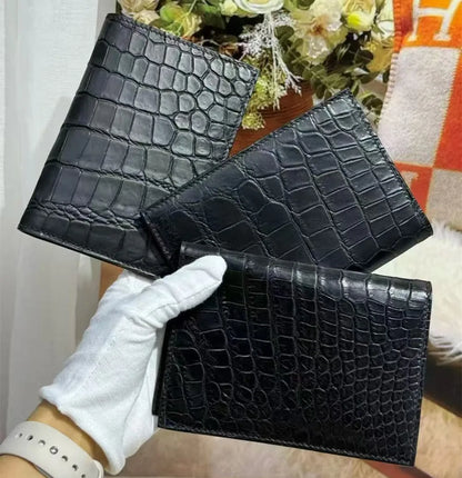 Crocodile Leather Passport Cover – Luxury Travel Card Holder