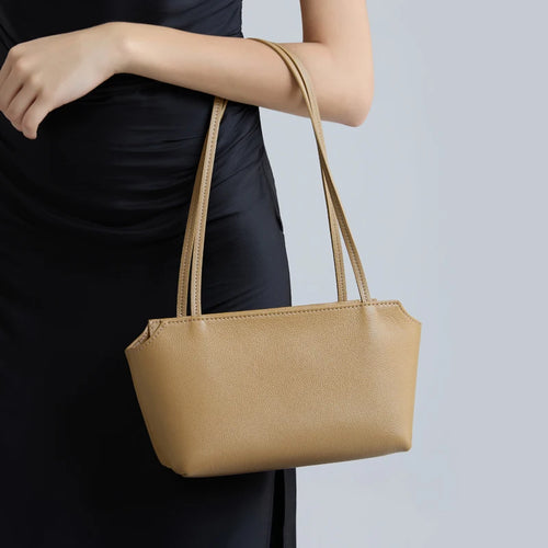 Genuine Leather Mini Shoulder Bag – Women's Pebbled Tote