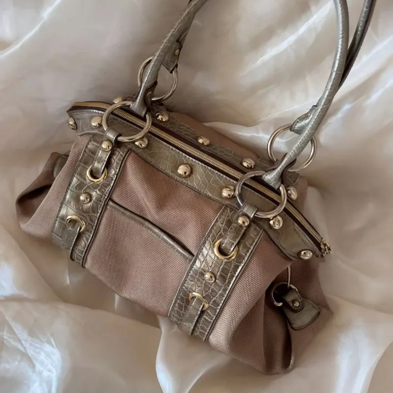 Patchwork Shoulder Bag for Women – Chic Large Capacity Tote