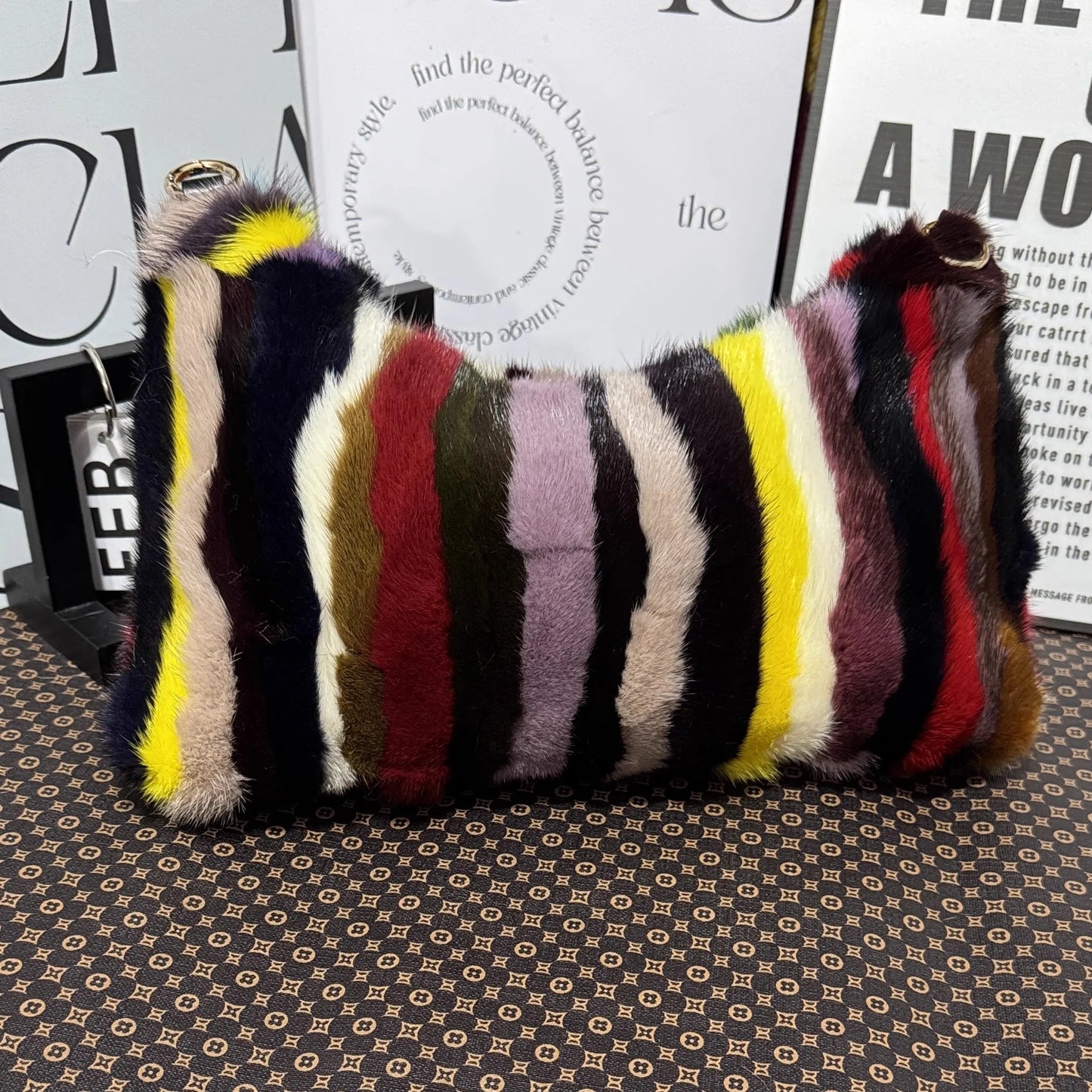 Real Fur Shoulder Bag Women Mink Hair Designer Luxury Handbag Trend Casual Elegant Female Bags
