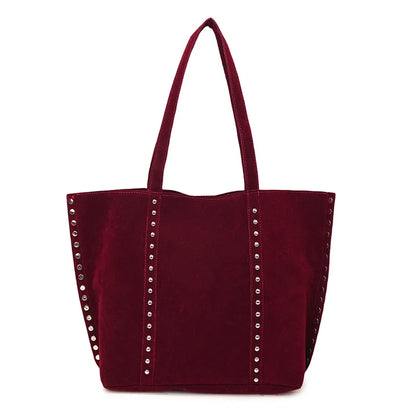 Large Capacity Faux Suede Tote Bag – Women's Shoulder Handbag