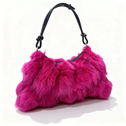 Faux Fur Shoulder Bag — Luxury Tote & Clutch Purse for Women