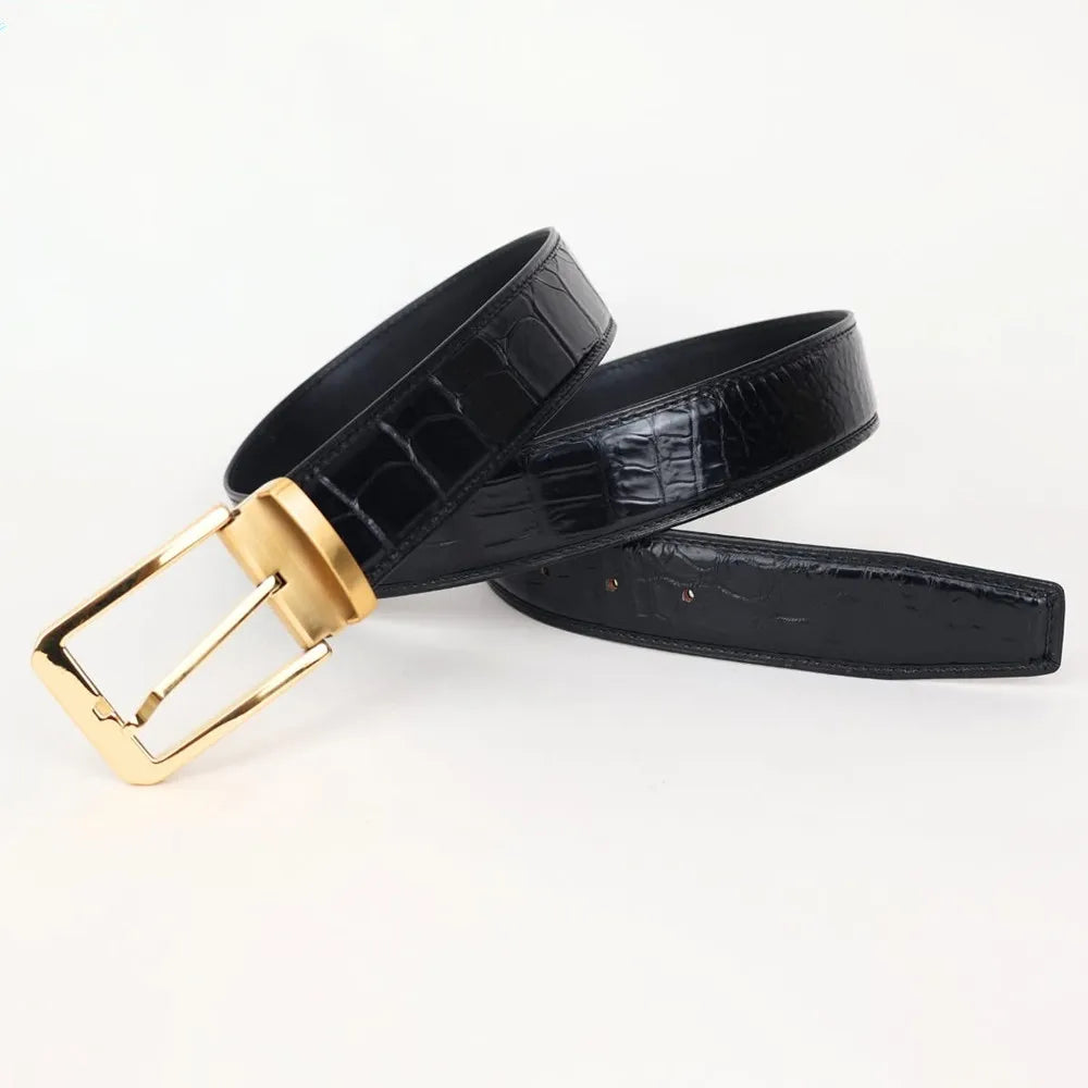 Men's Genuine Crocodile Leather Belt – Luxury Dress Belt