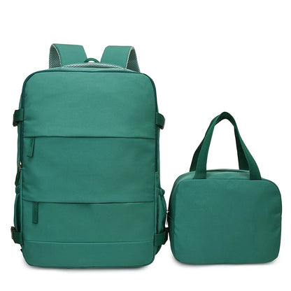 Travel Backpack Set – Carry-On Rucksack with Shoe Compartment & Matching Handbag