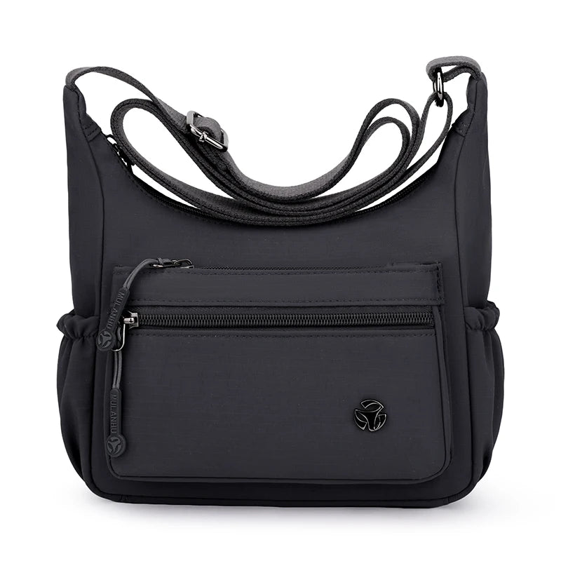 Women's Lightweight Waterproof Nylon Crossbody Bag – Multi-Pocket Shoulder Handbag