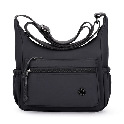 Women's Lightweight Waterproof Nylon Crossbody Bag – Multi-Pocket Shoulder Handbag