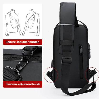 Anti-Theft Sling Bag for Men – USB Charging & Password Lock
