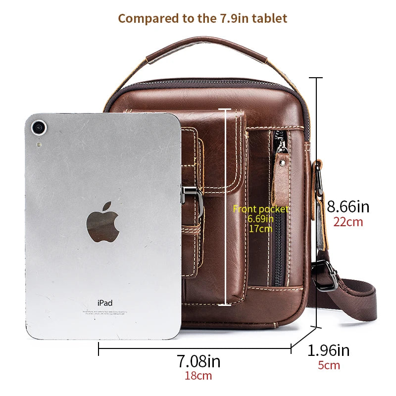 Genuine Leather Shoulder Bag for Men – Small Crossbody Bag