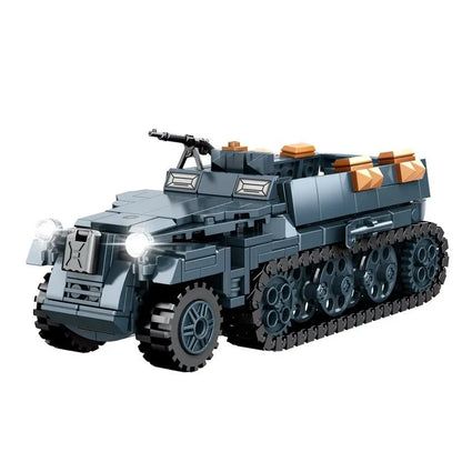 WWII Military Half-Track Building Blocks Model – Army Armored Vehicle Brick Kit