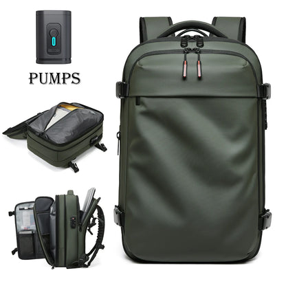 Large Capacity Travel Backpack for Men – 17" Laptop, Vacuum Compression, Expandable