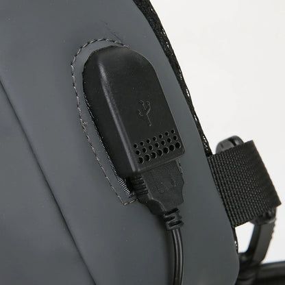 Men's Nylon Crossbody Chest Bag with USB Charging Port