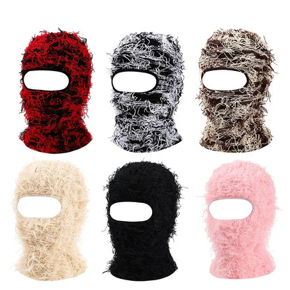 Balaclava Ski Mask – Distressed Knit Full Face Winter Hat