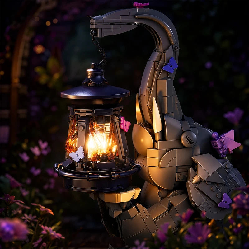 Elephant Lamp Building Blocks Set with LED Night Light Lantern