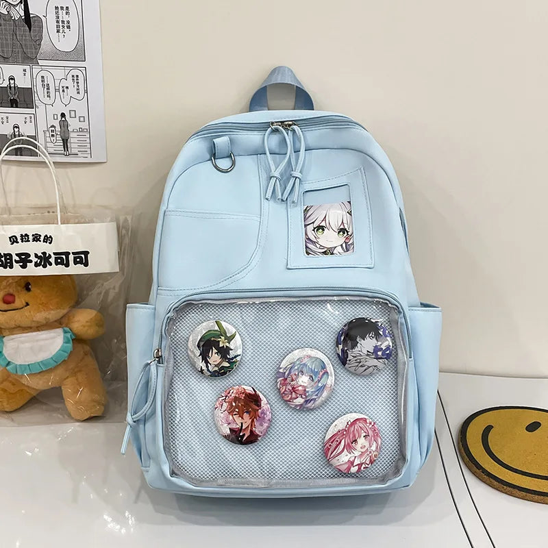 Anime Aesthetic Backpack for Women – Large Capacity College Bag