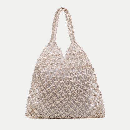 Straw Woven Beach Tote Bag – Large Hollow-Out Shoulder Handbag for Women