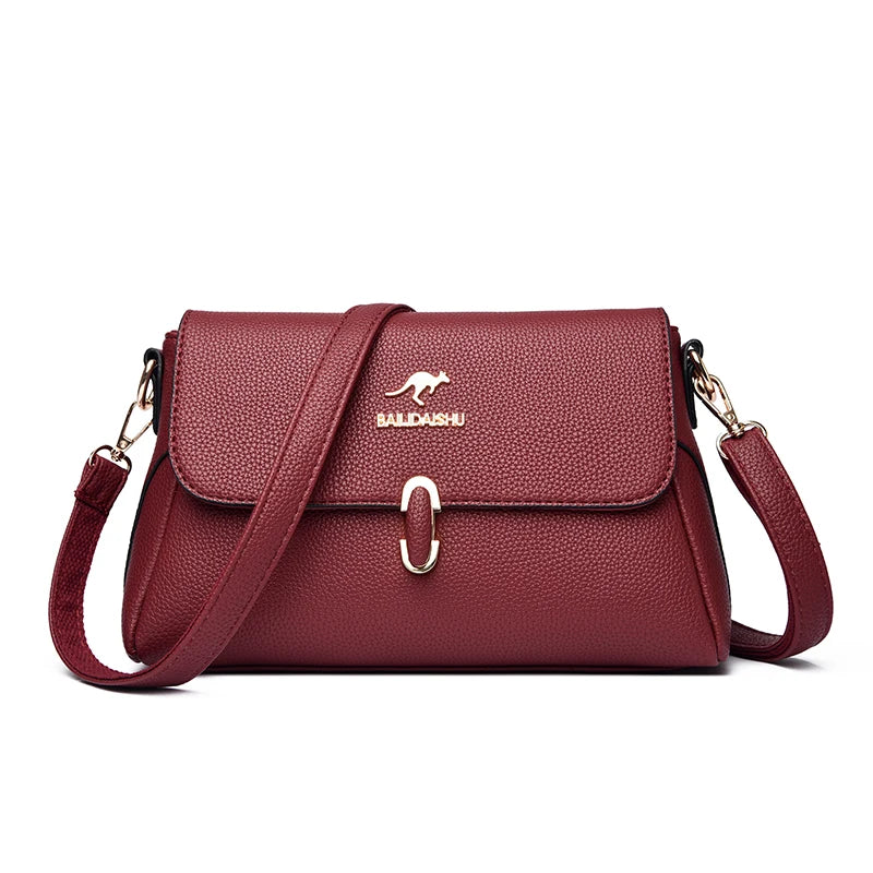 Women's Luxury PU Leather Crossbody Bag – Designer Shoulder Purse