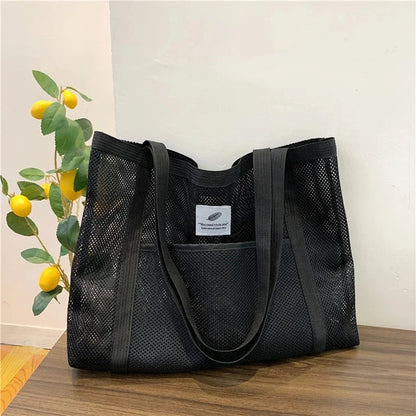 Mesh Tote Bag for Women – Large Beach & Shopping Shoulder Bag